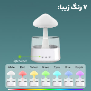 دستگاه رطوبت ساز بارانی اسپیکر دار و چراغ خواب مدل ابر