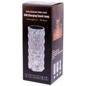 چراغ آباژور استوانه ای 16 رنگ led رومیزی لمسی rose diamond table lamp