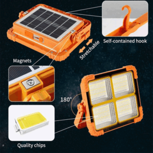 پاوربانک خورشیدی و پروژکتور سیار شارژی Solar LED Light ظرفیت 12000 میلی آمپر